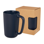 Grande tasse en céramique avec finition mate de 480 ml Americano couleur bleu marine