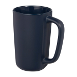 Grande tasse en céramique avec finition mate de 480 ml Americano couleur bleu marine deuxième vue