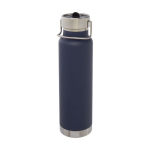 Gourde sportive en acier avec fonction thermos 750 ml Thor Sport couleur bleu foncé troisième vue