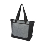Sac recyclé publicitaire avec poche et fermeture éclair Tote DuoTone couleur noir