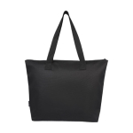Sac recyclé publicitaire avec poche et fermeture éclair Tote DuoTone couleur noir deuxième vue arrière