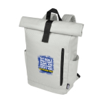 Sac à dos enroulable et étanche pour ordinateur portable de 15,6´´ couleur gris vue impression transfert