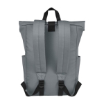 Sac à dos enroulable et étanche pour ordinateur portable de 15,6´´ couleur gris deuxième vue arrière