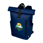 Sac à dos enroulable et étanche pour ordinateur portable de 15,6´´ couleur bleu marine vue impression transfert