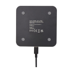 Base de rechargement sans fil hybride ultra-mince au design carré couleur noir deuxième vue arrière