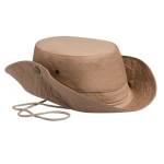 Chapeau de safari 100% coton avec visière ajustable et cordon assorti couleur beige première vue