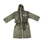 Peignoir en éponge de qualité avec capuche et poches GreenGlam L/XL avec zone d'impression