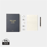 Jeu de cinq dés dans coffret élégant avec bloc-notes et crayon Yatzy couleur bleu marine