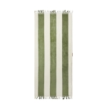 Serviette de plage personnalisée avec pompons 450 gr/m2 80x180 Seaside couleur vert foncé deuxième vue