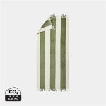 Serviette de plage personnalisée avec pompons 450 gr/m2 80x180 Seaside couleur vert foncé