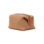 Trousse de toilette personnalisée en polyester recyclé EcoStylish couleur marron clair deuxième vue