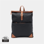 Sac à dos pour ordinateur en polyester recyclé avec boucle EcoStylish couleur gris foncé