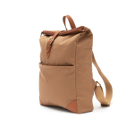Sac à dos pour ordinateur en polyester recyclé avec boucle couleur marron clair troisième vue