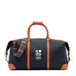 Sac de voyage en polyester recyclé pour le week-end EcoStylish couleur gris foncé avec zone d'impression