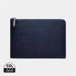 Housse rembourrée pour ordinateur 16” en cuir végétal Sophisticase couleur bleu