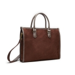 Sacoche matelassée pour ordinateur 15” de qualité Sophisticase couleur marron deuxième vue