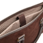 Sacoche matelassée pour ordinateur 15” de qualité Sophisticase couleur marron troisième vue