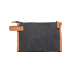 Trousse de toilette à logo de qualité élégante et recyclée EcoJourney couleur noir