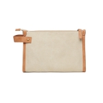Trousse de toilette à logo de qualité élégante et recyclée EcoJourney couleur beige
