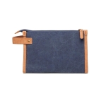 Trousse de toilette à logo de qualité élégante et recyclée EcoJourney couleur bleu marine