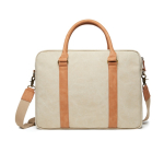Sacoche pour PC 16'' rembourrée, recyclée et élégante couleur beige troisième vue