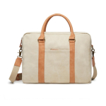 Sacoche pour PC 16'' rembourrée, recyclée et élégante couleur beige