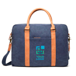 Sacoche pour PC 16'' rembourrée, recyclée et élégante EcoJourney couleur bleu marine avec zone d'impression