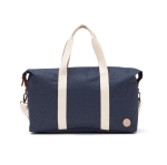 Sac de voyage recyclé avec détails en cuir synthétique Jasper couleur bleu