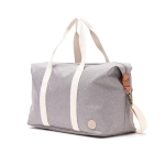 Sac de voyage recyclé avec détails en cuir synthétique Jasper couleur gris deuxième vue
