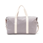 Sac de voyage recyclé avec détails en cuir synthétique Jasper couleur gris troisième vue