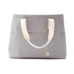 Élégant sac de plage recyclé avec logo et poignées doubles Jasper couleur gris
