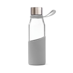 Gourde en verre borosilicaté avec étui 550 ml Crystal Sporty Strap couleur gris