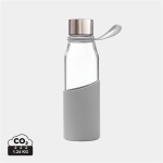 Gourde en verre borosilicaté avec étui 550 ml Crystal Sporty Strap couleur gris