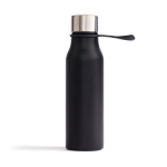 Gourde isotherme en inox avec couvercle anti-goutte et anse 450ml couleur noir