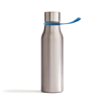 Gourde isotherme en inox avec couvercle anti-goutte et anse 450ml couleur bleu