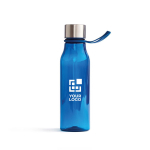 Bouteille en tritan sportive avec attache 600 ml Sporty Strap couleur bleu marine avec zone d'impression