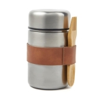 Thermos en acier inoxydable pour aliment avec fourchette 500 ml Foodie couleur argenté