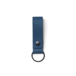 Porte-clés en cuir végétalien avec rivet en métal Contempo couleur bleu