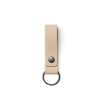 Porte-clés en cuir végétalien avec rivet en métal Contempo couleur beige