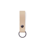 Porte-clés en cuir végétalien avec rivet en métal Contempo couleur beige deuxième vue