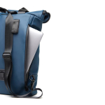 Sac à dos pour vélo ou fourre-tout en cuir végan Contempo couleur bleu sixième vue