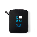 Organisateur de gadgets personnalisé avec mousquetons Contempo couleur noir avec zone d'impression