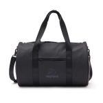 Sac de sport ou de voyage en cuir synthétique avec sangle Contempo couleur noir vue avec logo