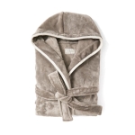 Peignoir en éponge de qualité avec capuche et poches GreenGlam S/M couleur gris