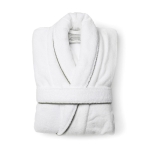 Peignoir de luxe en coton doux de style classique S/M Dreamy Cotton couleur blanc