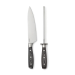 Ensemble de couteaux de cuisine avec aiguiseur en acier Kaiser couleur marron foncé