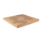 Planche à découper de forme ronde en bois de chêne Oakwood couleur bois vue avec boîte