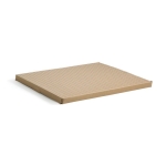 Planche à servir de forme ronde avec manche en bois TeakWood couleur bois vue avec boîte