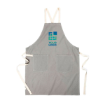 Tablier avec deux poches avant en coton recyclé Protector couleur gris avec zone d'impression