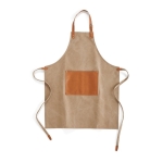 Tablier personnalisé avec poche en cuir végétalien 500 g/m² Rustic couleur marron